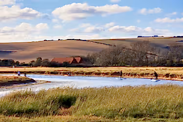 Paddleboarding in Sussex Bay